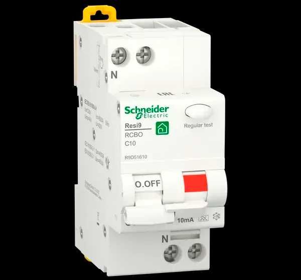ОПТ SCHNEIDER ( Шнайдер ) знижка. Автомати Вимикачі Щити та інше Диф.авт. RESI9 1P+N 10A C 10mA А 6kA (C2)