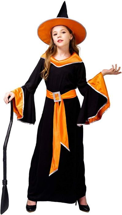 Kostium Fioletowej Czarownicy Dla Dorosłych Rozmiar 7-9 Lat  8 Lat