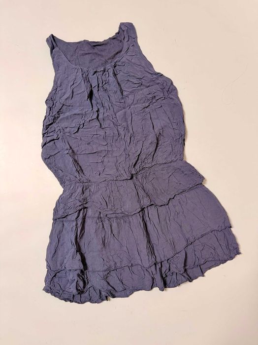 Granatowa sukienka marszczona, idealna na lato, wiskoza, rozm. S/M