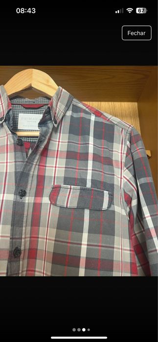 camisa xadrez primark