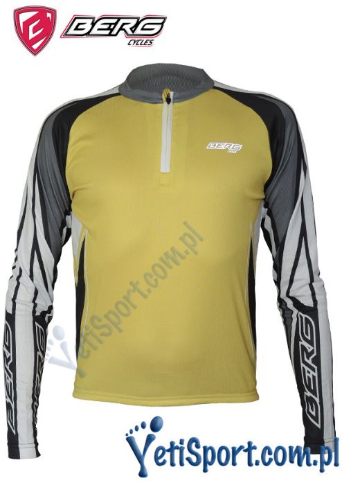 Koszulka rowerowa męska Berg Cycles nowa r. M żółto-szara dł. rękaw