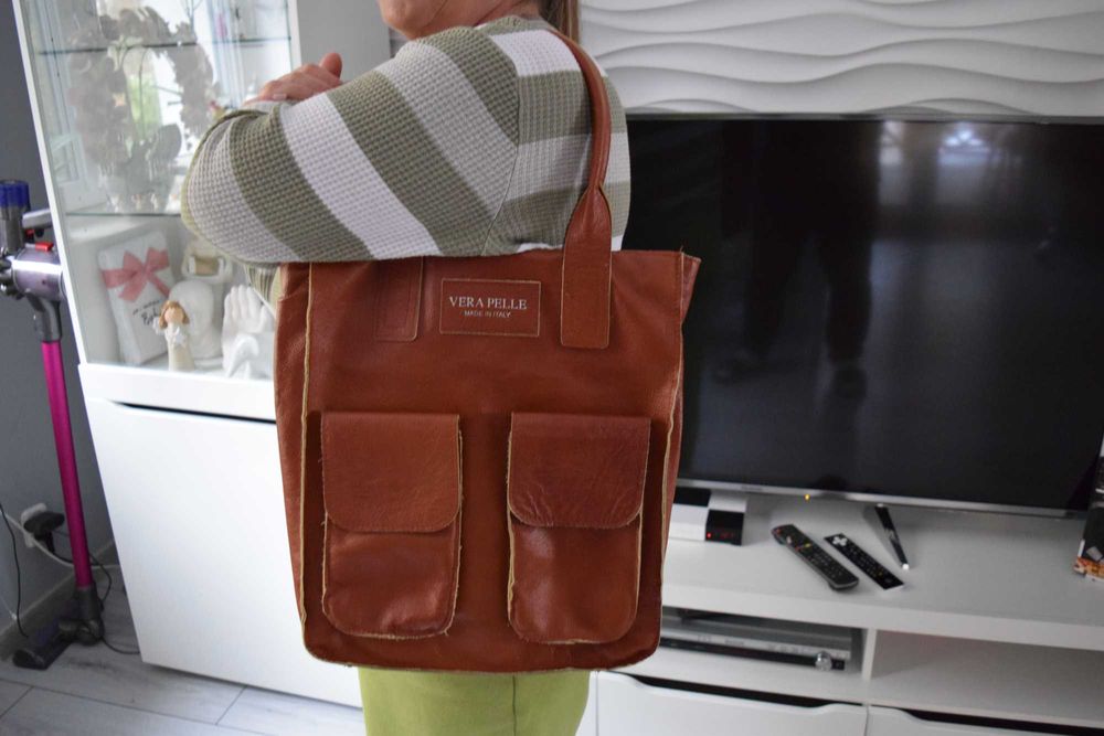 Torba Skórzana Nowa Włoska Okazja Olsztyn Wysyłka