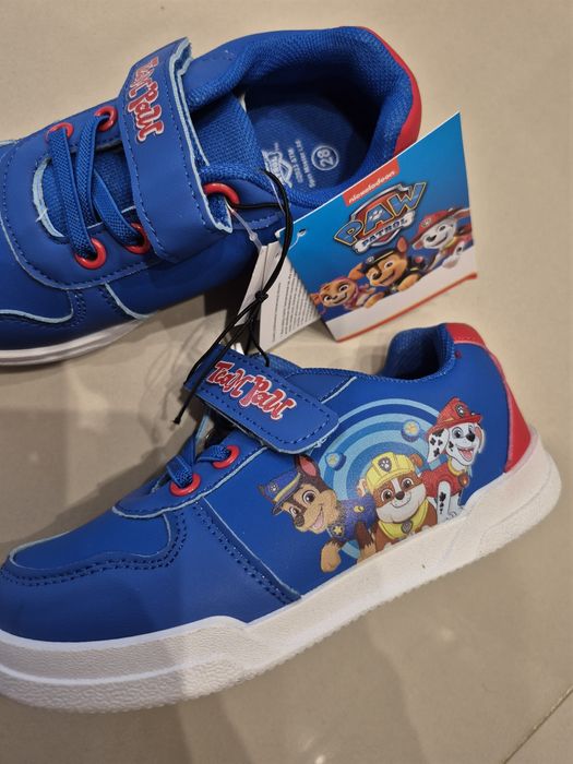 Nowe buty dziecięce psi patrol 28 na rzep niebieskie sportowe z białą