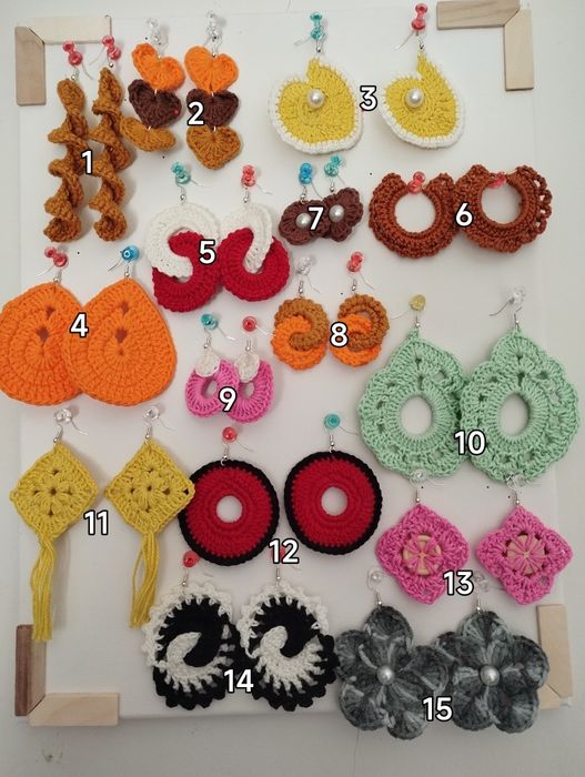 Brincos novos em crochê