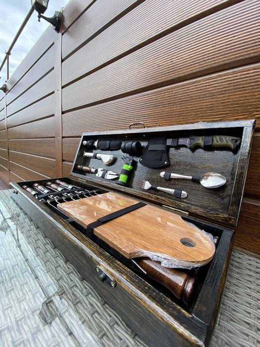 Шампура з дерев'яною ручкою.Набори на подарунок.Набір для чоловіка