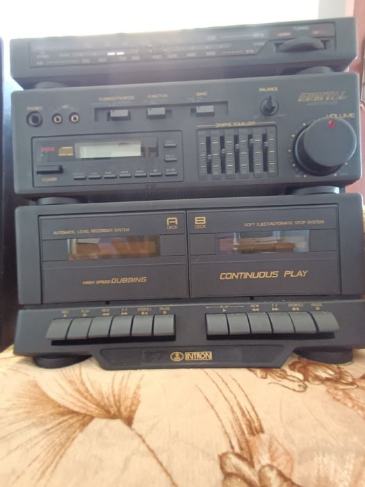 Aparelhagem leitor CDs, cassete dupla e radio