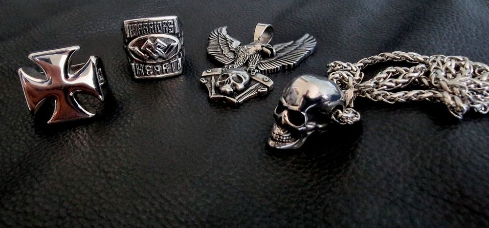 Wisiorek zawieszka brelok czaszka orzeł Harley chopper motocyklowa HD