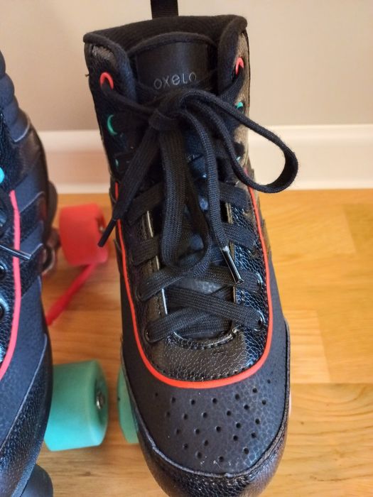 Wrotki dziecięce czarne, Oxelo rozmiar 36 RS QUAD 100 JR BLACK