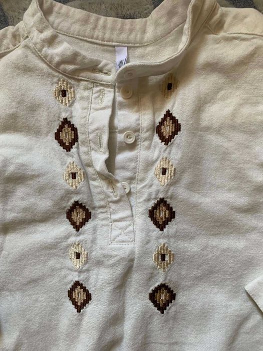 Лляна вишиванка на хлопчика 2-3 роки