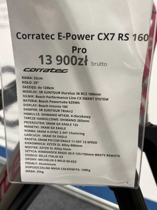 Rower Corratec E-Power CX7 RS 160 Pro