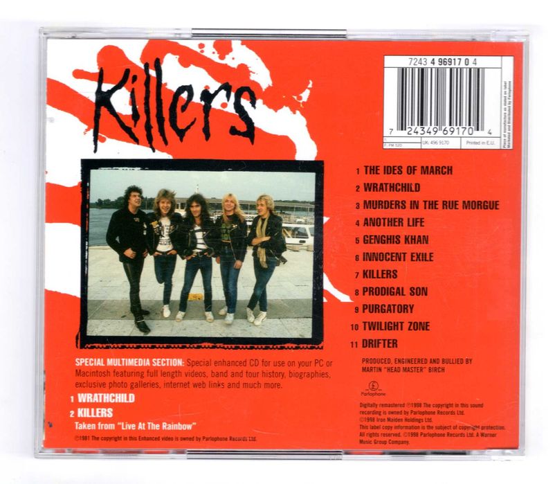 Iron Maiden - Killers (CD) Enhanced CD Remastered Paul Di'Anno New Wave of British Heavy Metal