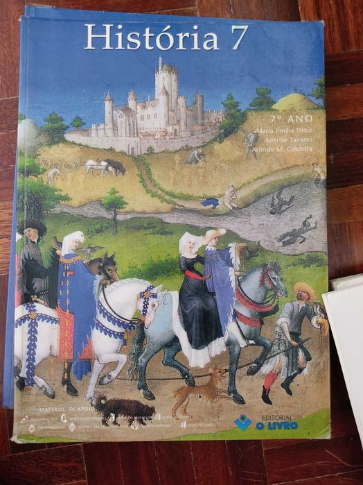 Livros escolares de diferentes anos de ensino e disciplinas