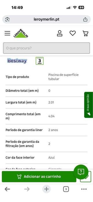 Piscina Bestway 4m por 2m