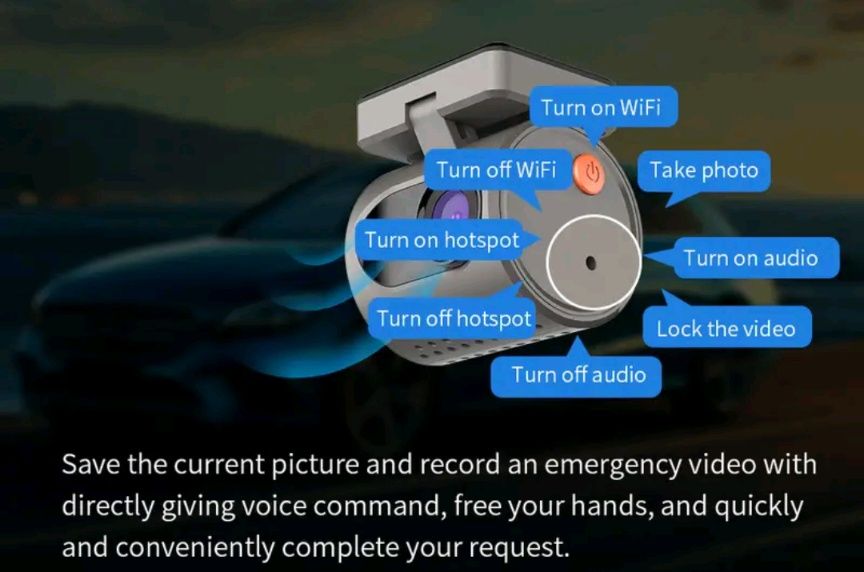 Carro Camara dashcam + cartão memória + cabo ODB/usbC