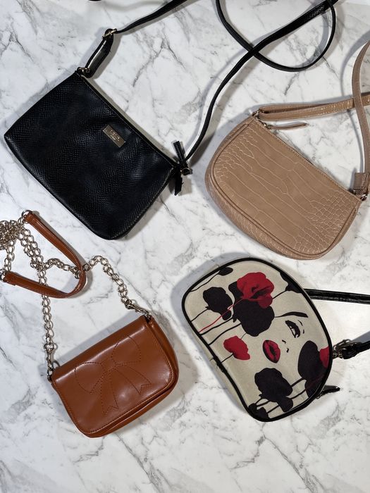 Zestaw 4 używanych torebek Sinsay, Pull&Bear, Avon - brąz beż czarna