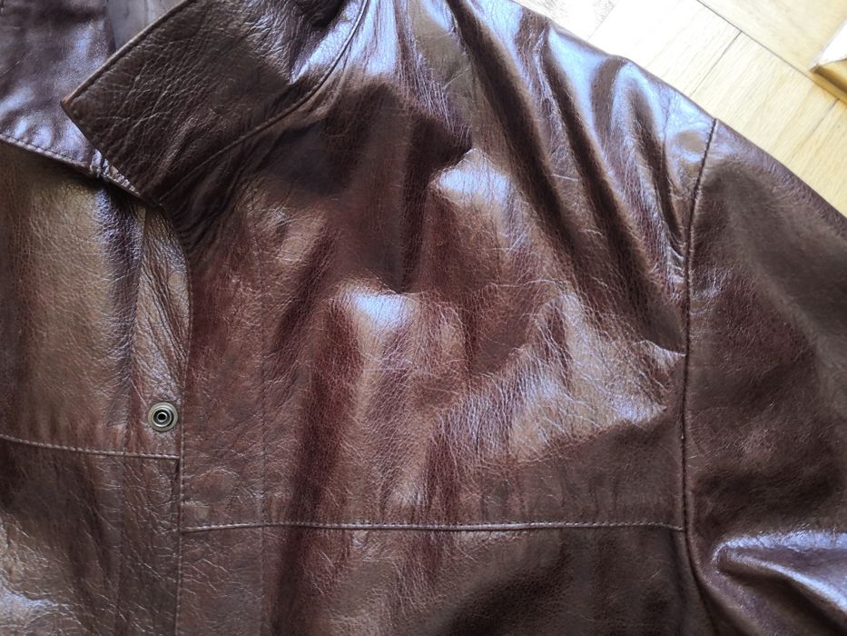 Skórzana kurtka męska brązowa