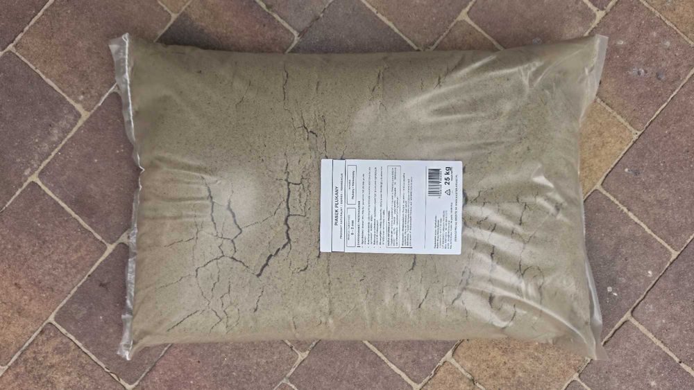 Piasek płukany, frakcja 0-2mm, worki 25kg, do trawnika, piaskownic