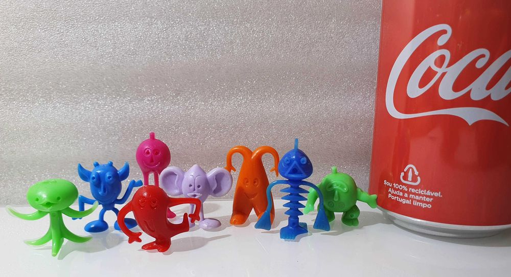 Antiga Coleção Completa ~ ” CRATER CRITTERS ” ~ 8 Monocromáticos Brinde Kellogg´s Anos 70.