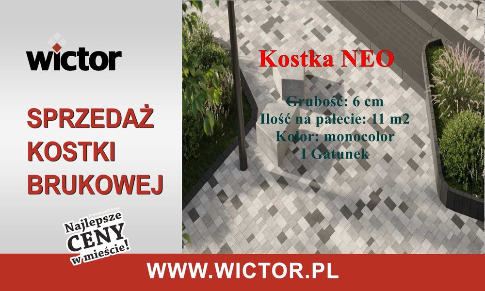 Kostka brukowa NEO BRUK - sprzedaż kostki brukowej %