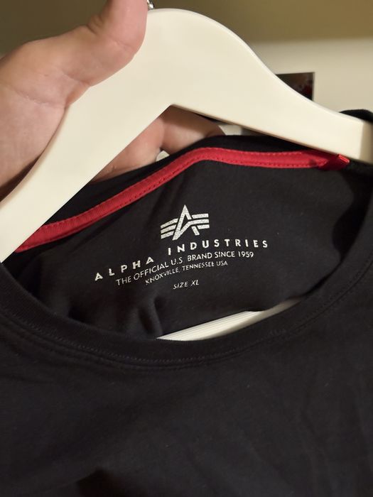 Лонгслів Alpha Industries Remove Before Flight чорний, по факту L (бірка XL)