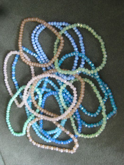 Pulseiras de Contas de Vidro Facetadas NOVAS - cores diversas