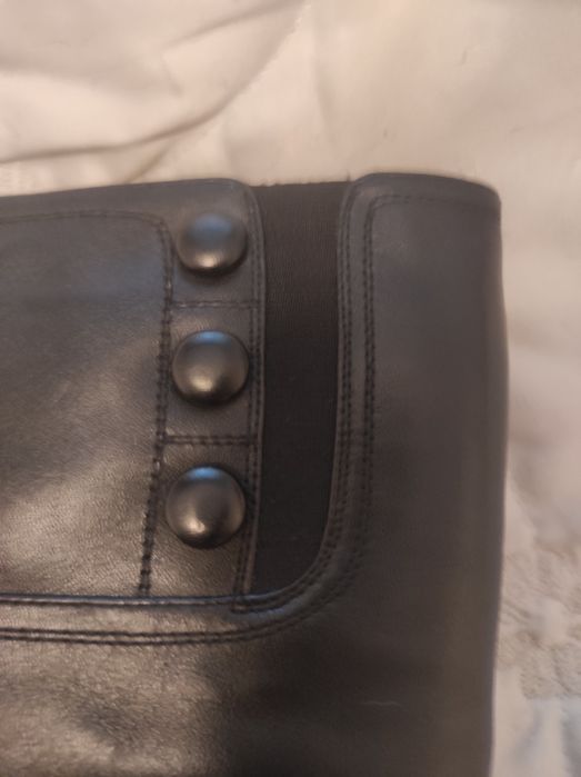 Зимние  черные сапоги "Respect" натуральная кожа на цигейкее