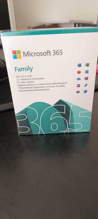 Microsoft 365 Family zafoliowany box , kupiony w sklepie