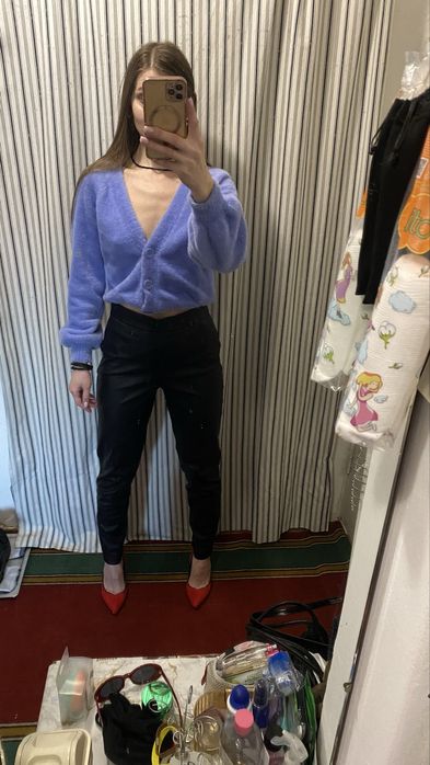 Шкіряні штани отеплені