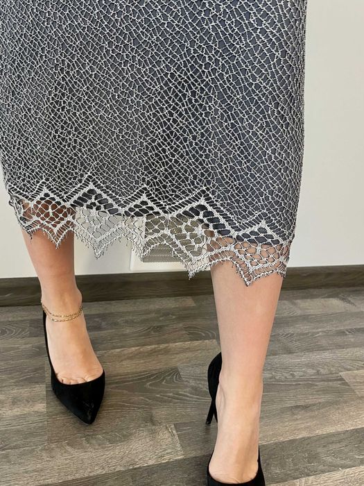 Dorothy Perkins dluga sukienka srebrna rozmiar 36