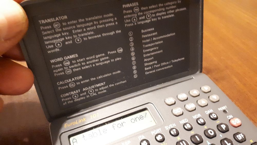 Stary tłumacz translator Eurolink 101 Zeon Tech PRL kalkulator słownik