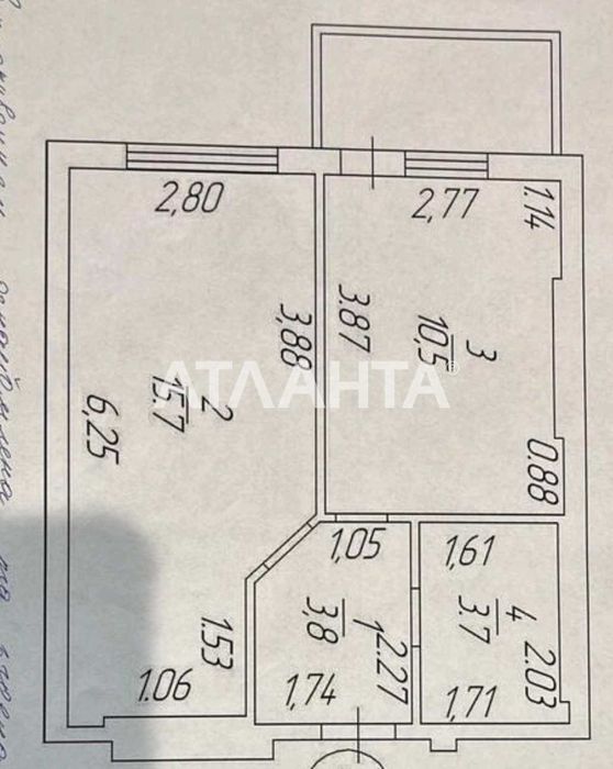 1-кімнатна квартира за адресою (площа 37 м²) - Atlanta.ua - фото 11