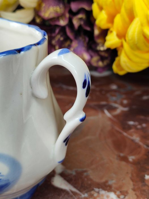 Ręcznie malowany duży mlecznik / dzbanuszek - 280 ml - Delft Blue