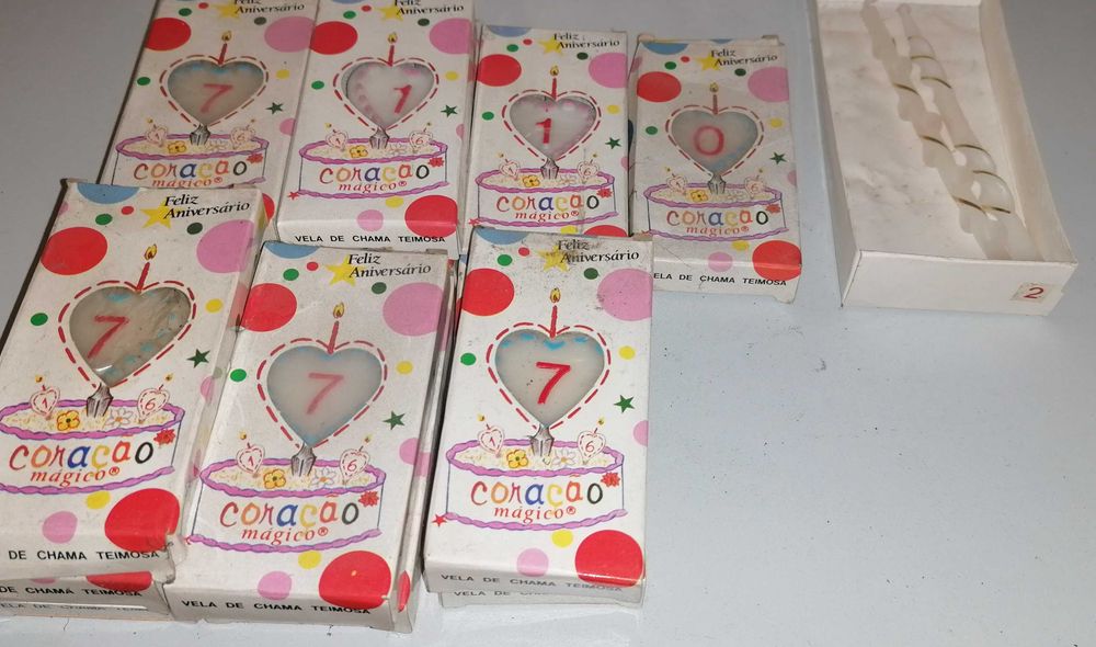 Velas de aniversário, vários números, lote todo por 5€