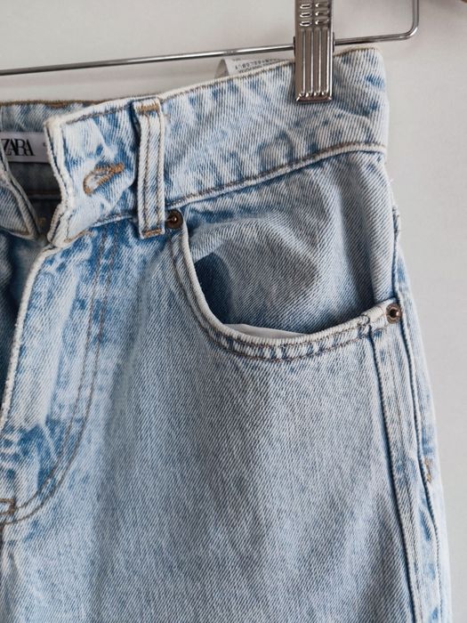 Spodnie jeansowe szerokie nogawki wysoki stan Zara