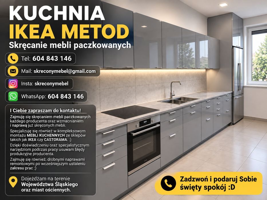 Skręcanie mebli paczkowanych /naprawa mebli/ wzmacnianie szaf, łóżek