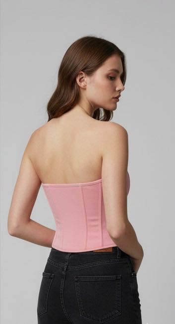Рожевий корсетний топ