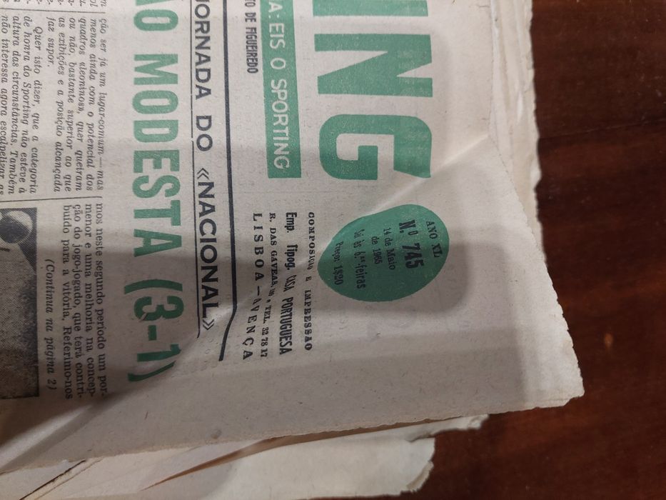 Jornais antigos sporting anos 60