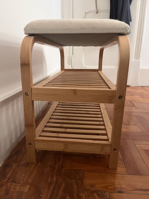 Sklum Banco sapateira 70 cm em madeira de bambu Kaupo