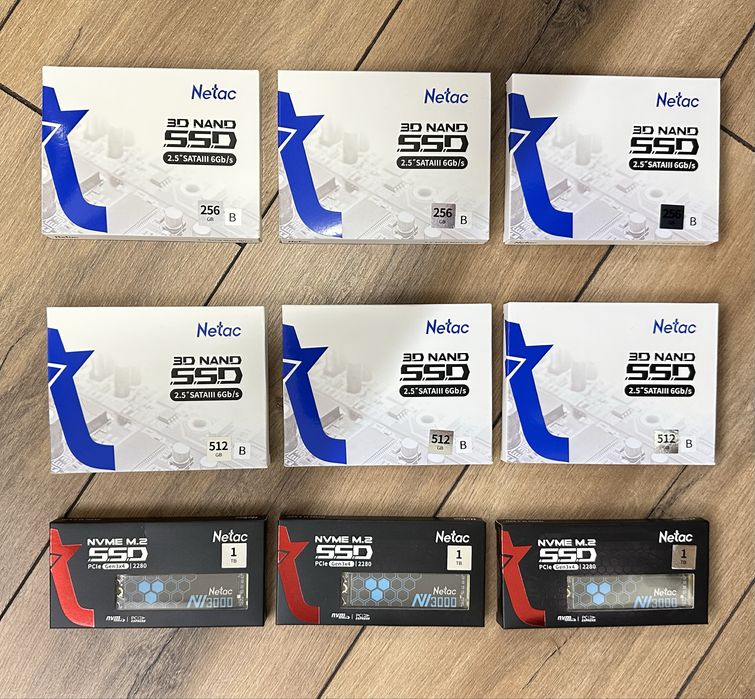 Нові SSD 256, 512 GB 1 TB Netac 2.5" SATA ссд
