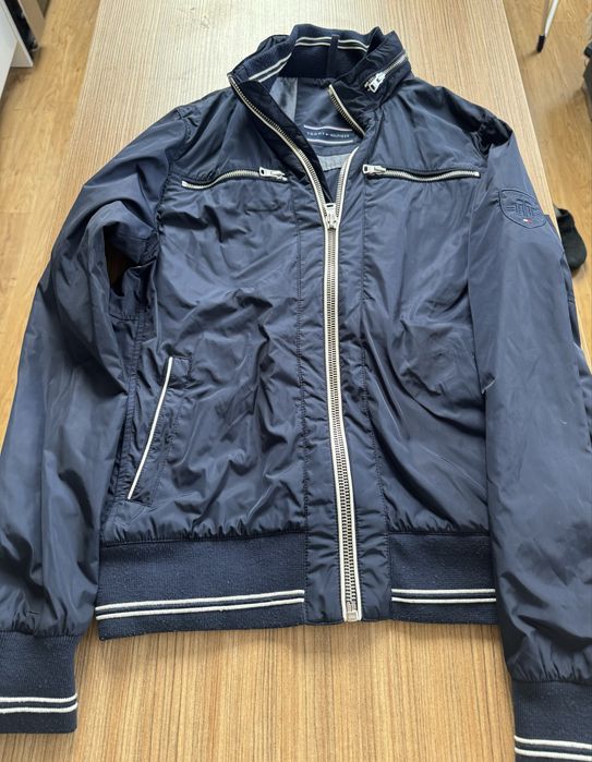 Kurtka męska Tommy Hilfiger z kapturem, granatowa, rozmiar S