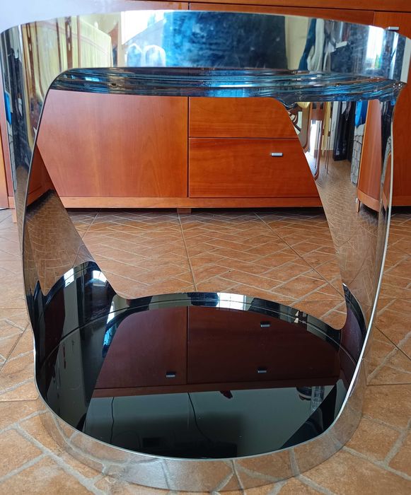 Mesa centro inox e vidro