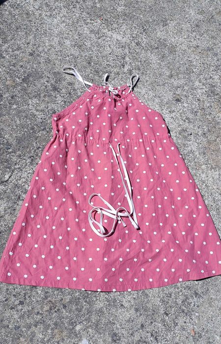 Vestido rosa bolinhas 8 anos