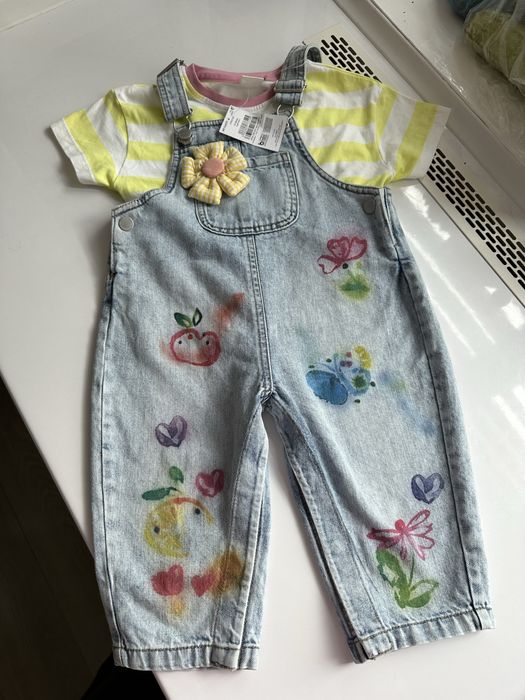 Костюм next для дівчинки джинси next джинсовий комбінезон