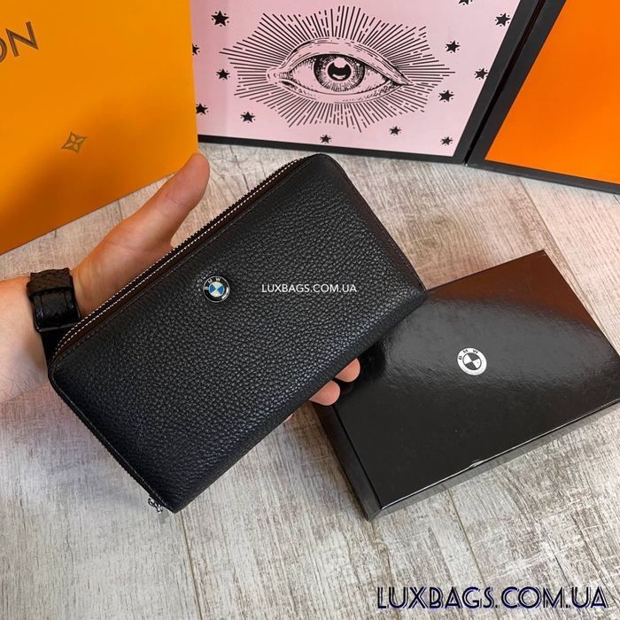 Мужской кожаный кошелек клатч BMW бмв