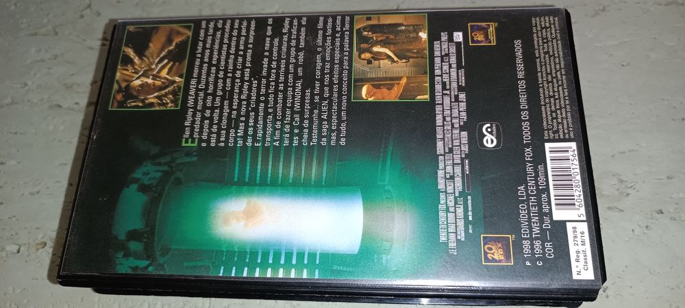 Antiga cassete vhs filme Alien o regresso