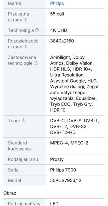 Philips 55cali 4K UHD Android Ambilight DVB-T2 telewizor