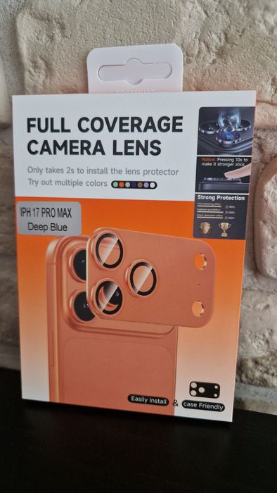Hartowane szkło Aluminum Metal Camera Full Cover Lens na aparat do Iphone 17 Pro Max deep blue (wyspa+mesh)