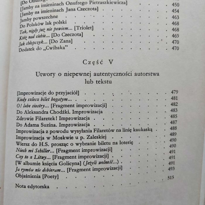 Adam Mickiewicz Wiersze