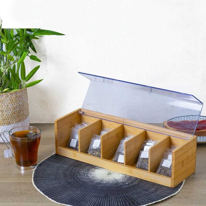 Caixa de Chá em Bambu | 5 divisórias |