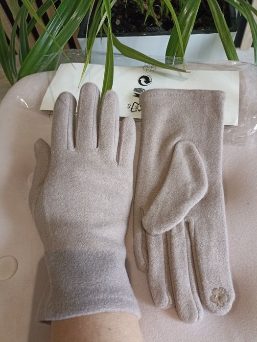 Rękawiczki beżowe/fango